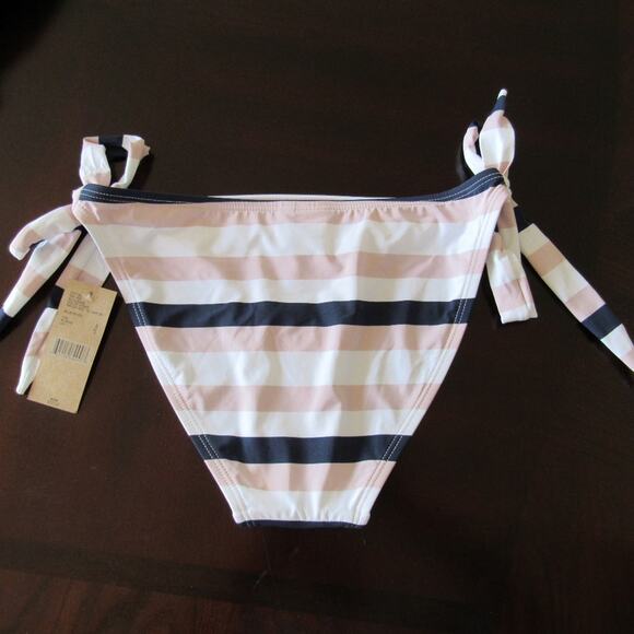 New Cremieux Women Multicolor Striped Tie Side Hipster Bikini Swim Bottom S - Picture 6 of 9